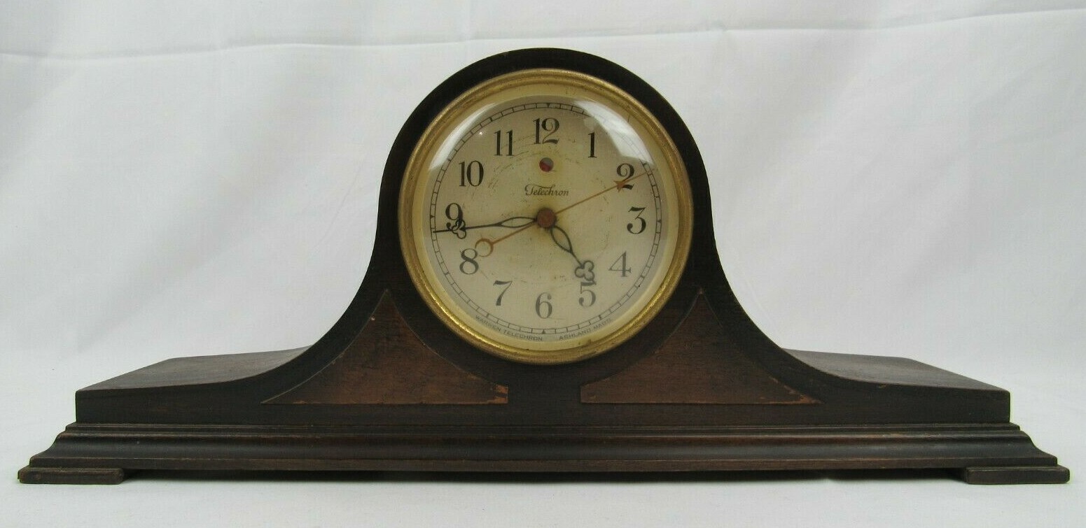 Vintage Warren Telechron M-1 Mantle Clock wood electric gallery