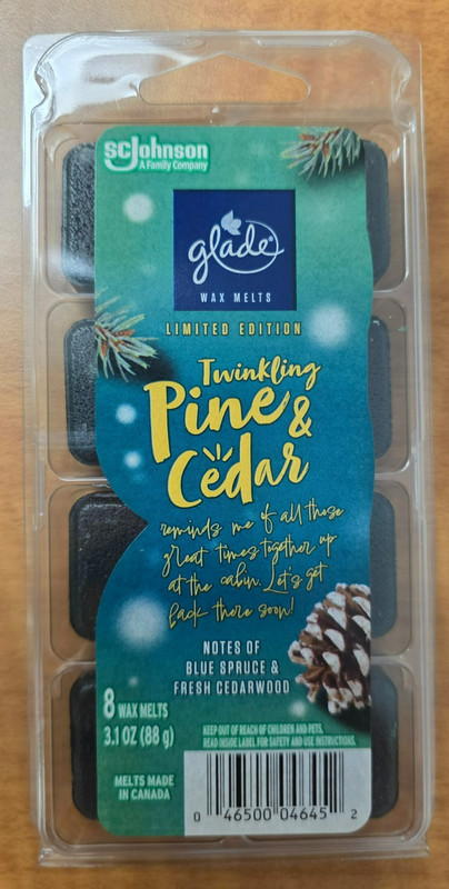 Glade Wax Melts Twinkling Pine & Cedar, 8 Packs of 8 , 64 Wax Melts in Total. gallery