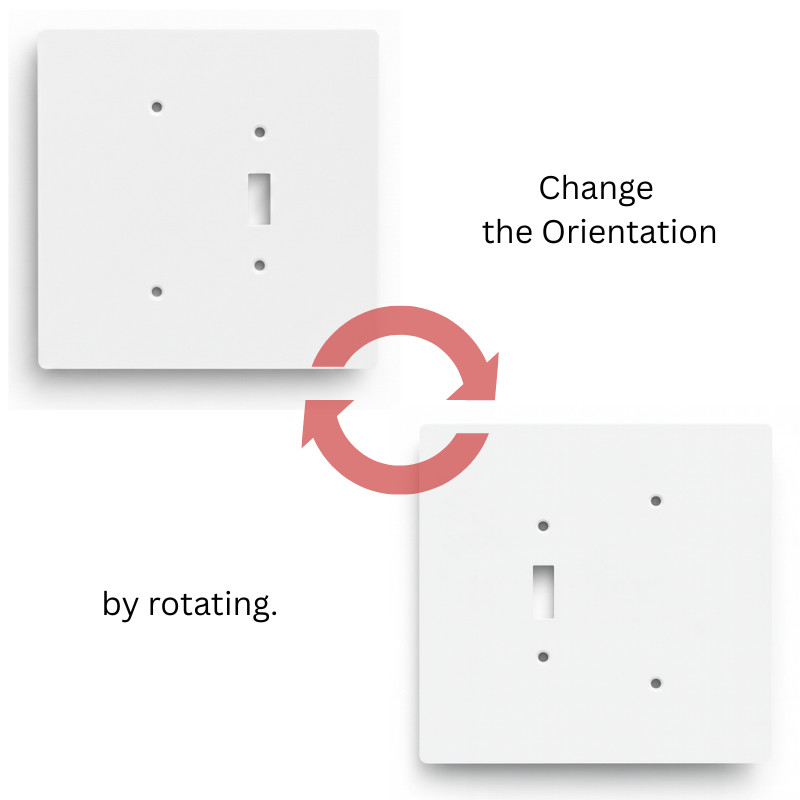 Oversize Combination Wall Plate Blank + Toggle Switch Cover 6x6 Jumbo 2-Gang gallery