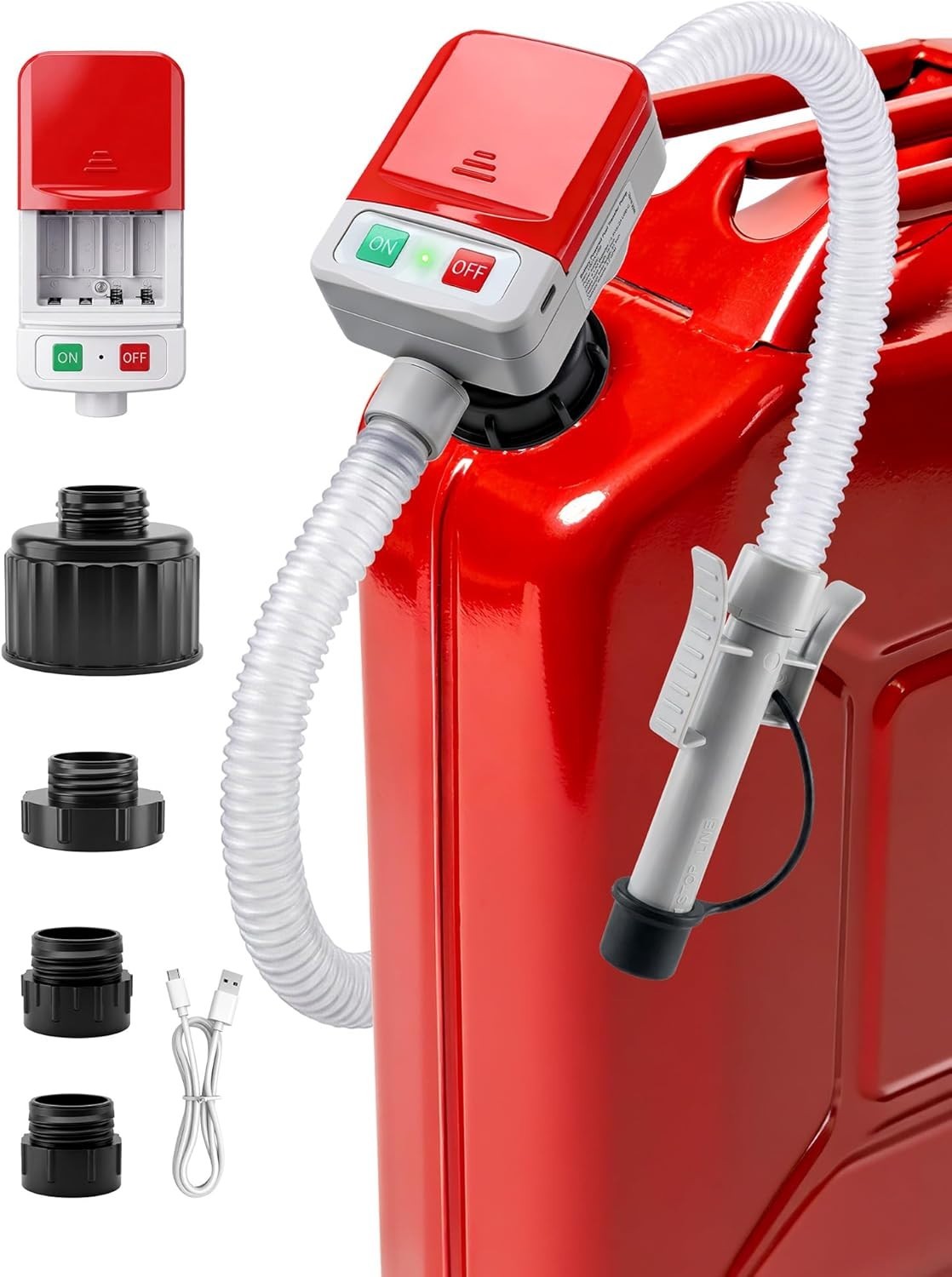 Fuel Transfer Pump with Auto-Stop,3.2GPM 51”Extra Hose Battery or USB Powered... gallery