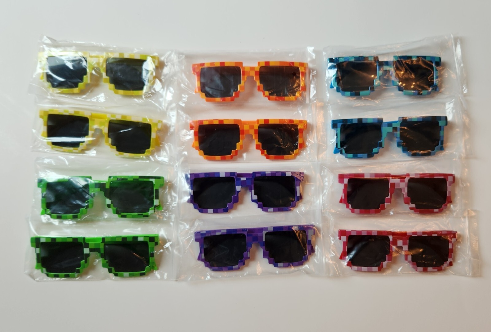 12PCS Pixel Sunglasses – Assorted Colors, Fun Party Favors for Kids Teens Adults gallery