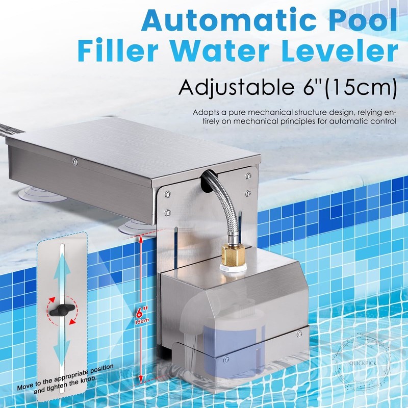 Automatic Pool Filler Water Leveler Auto Fill Pool Waterfall Water Level Control gallery