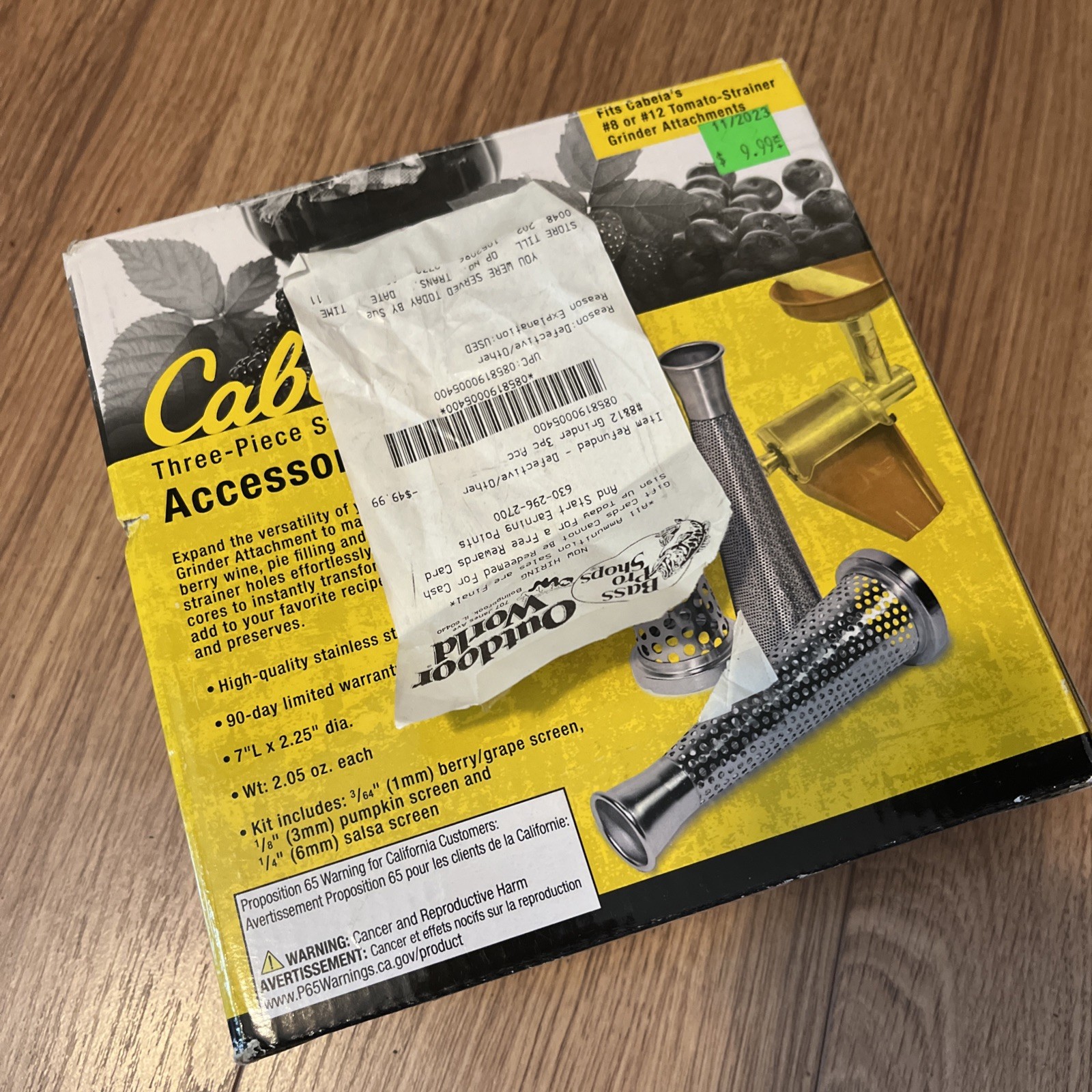 Cabela’s Three Piece Strainer Accessory Kit - NEW gallery