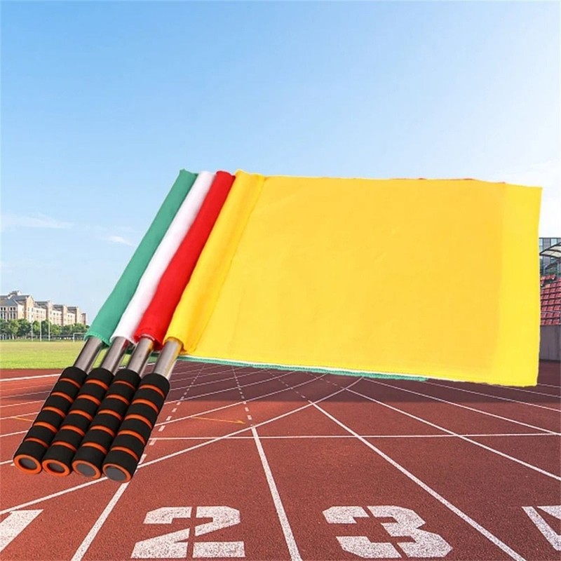 Multicoloured Color Soccer Referee Flag Fair Play Sports Match Linesman Flags gallery