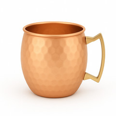 100% Handmade 16oz Solid Copper Mule Mug – Barrel Shaped Mug with Brass Handle