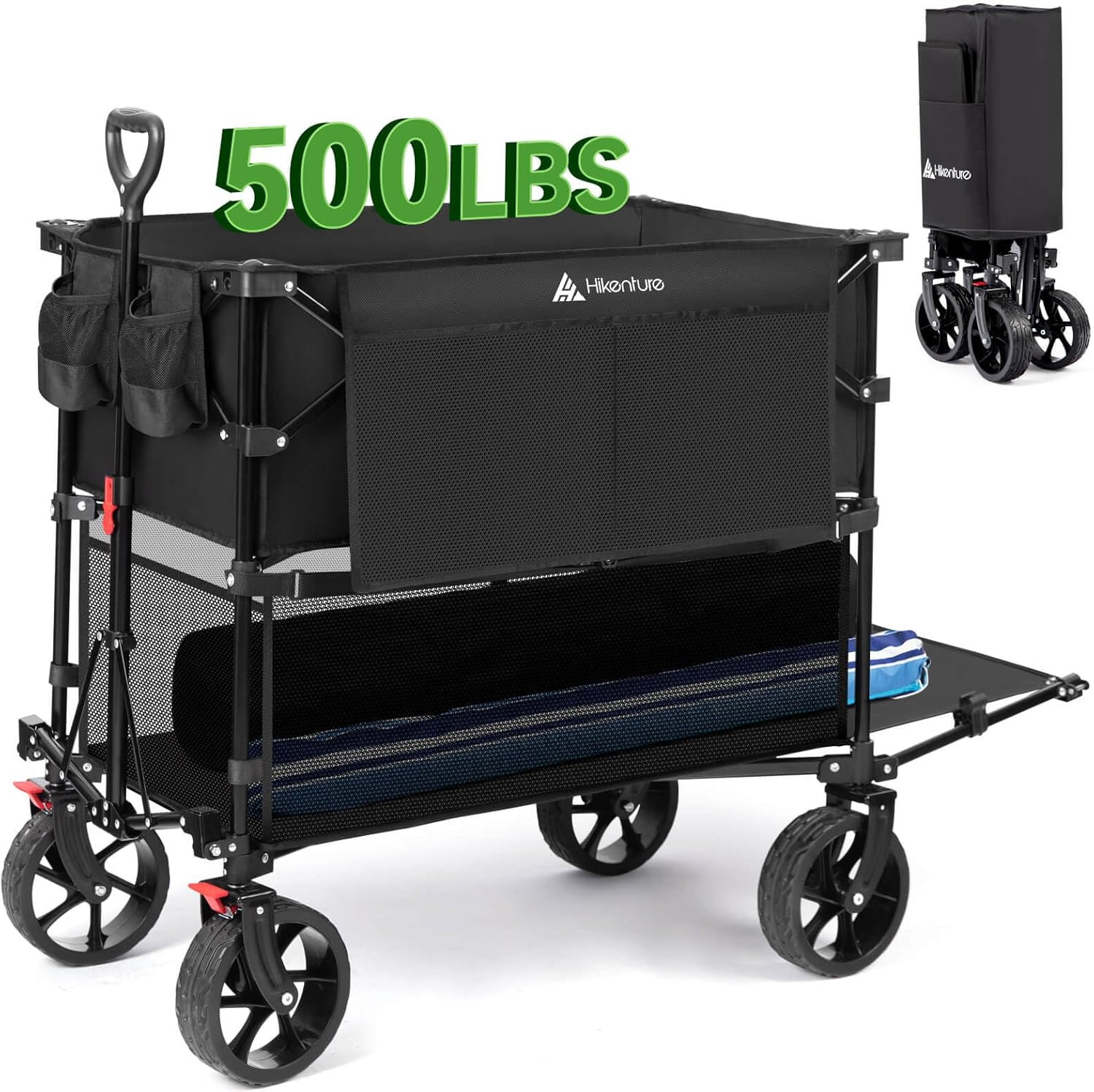 Double Decker Wagon, 400L Extra Large Beach Wagon with Big Wheels for Sand, 500L gallery