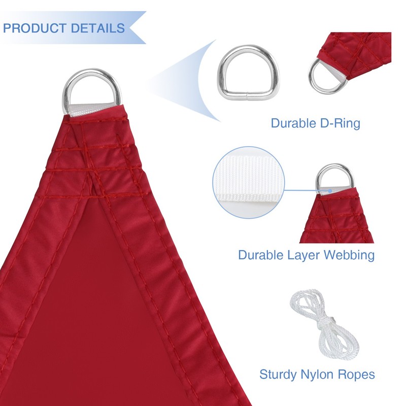 Waterproof Shade Sail Rectangle Patio Yard Outdoor Sun Canopy Shelter Cover Red gallery
