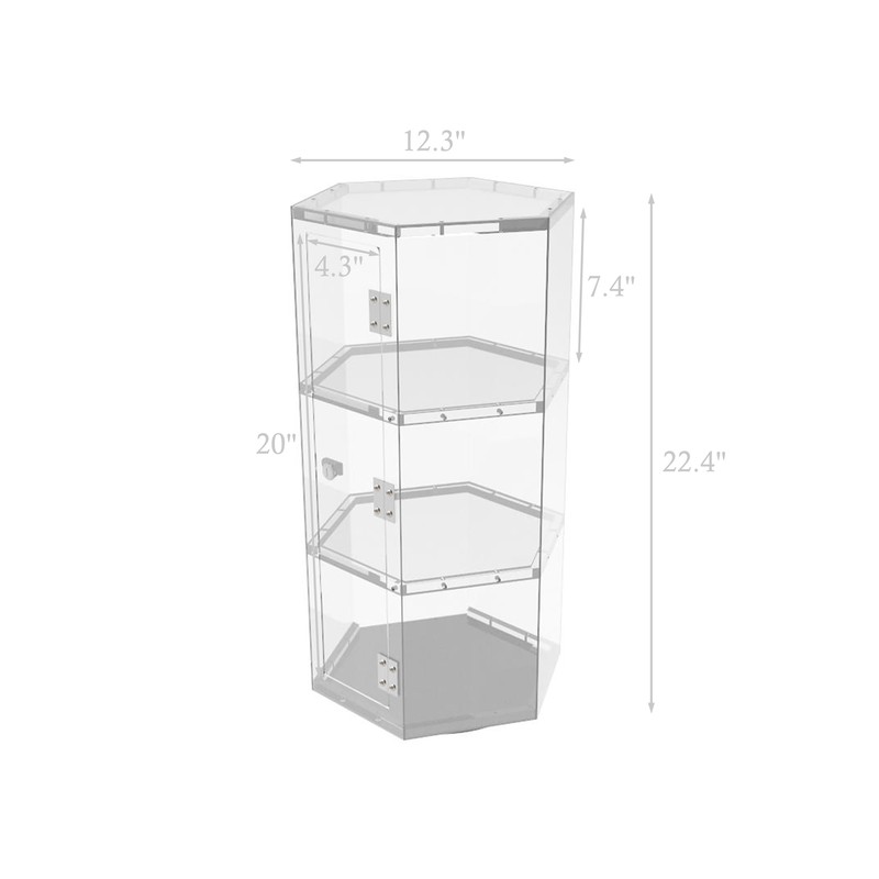 Clear Cabinet Plexiglass Acrylic Spin Display Showcase Jewewlry, Collectible gallery