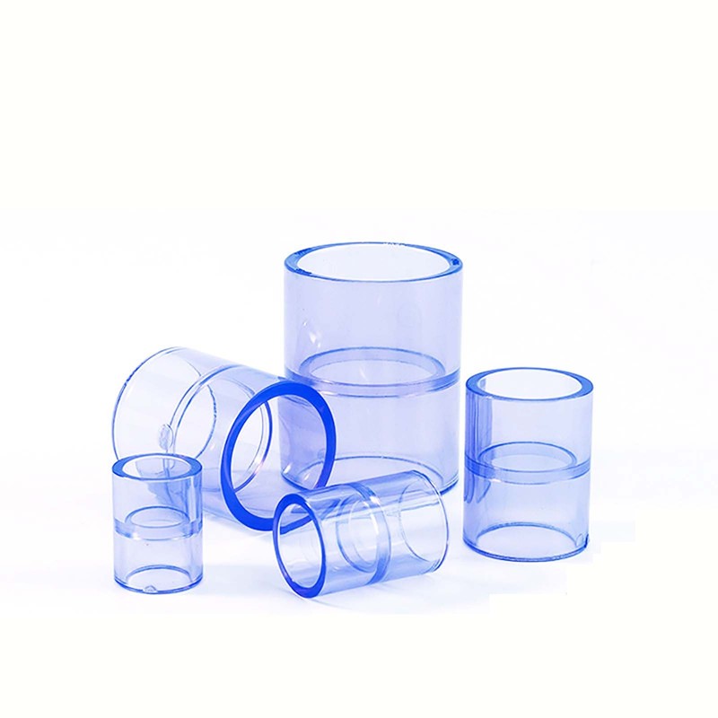 PVC Direct Pipe Fitting Straight Joint Water Pipe Socket Coupling 20~110mm Clear gallery