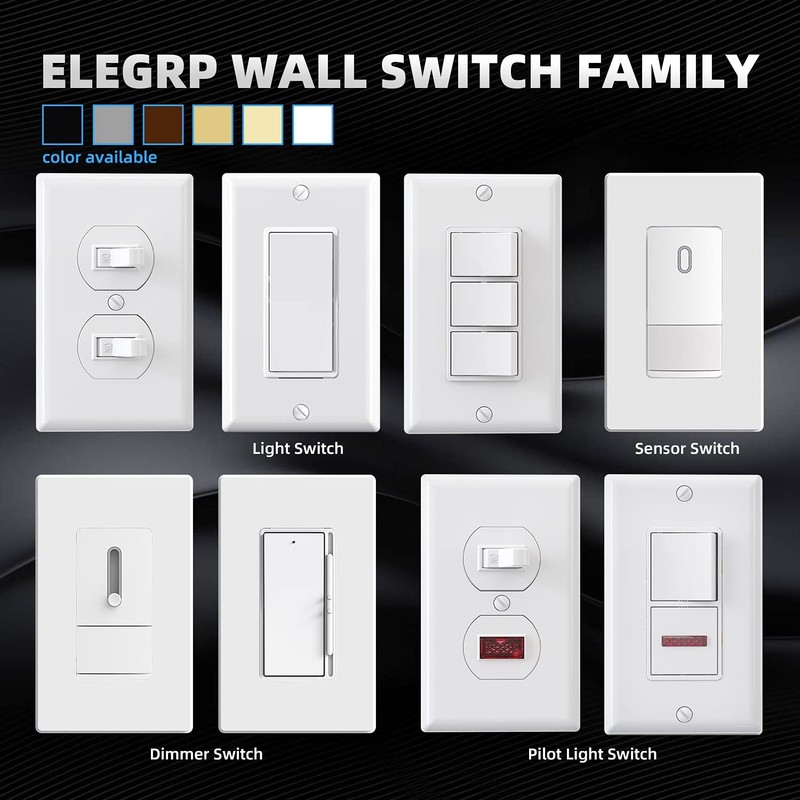 Decorator Triple Rocker Light Switch, Three Single Pole Electrical Paddle Switch gallery