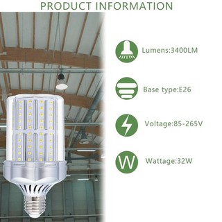 E26 LED Bulb,32W LED Corn Light Bulb 320W Equivalent 6000K White 3400LM Non-d... gallery