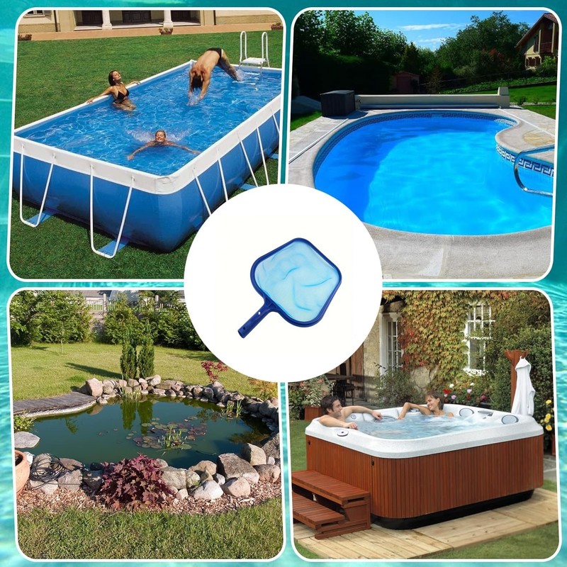 Handheld Pool Skimmer Leaf Rake Net Cleaning Swimming Pool Fine Mesh Netting gallery