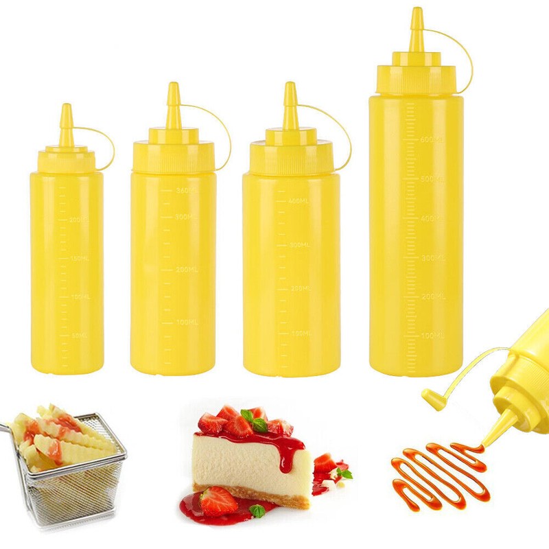 PLASTIC SAUCE BOTTLE SQUEEZE BOTTLES CONDIMENT DISPENSER KITCHEN BULK gallery