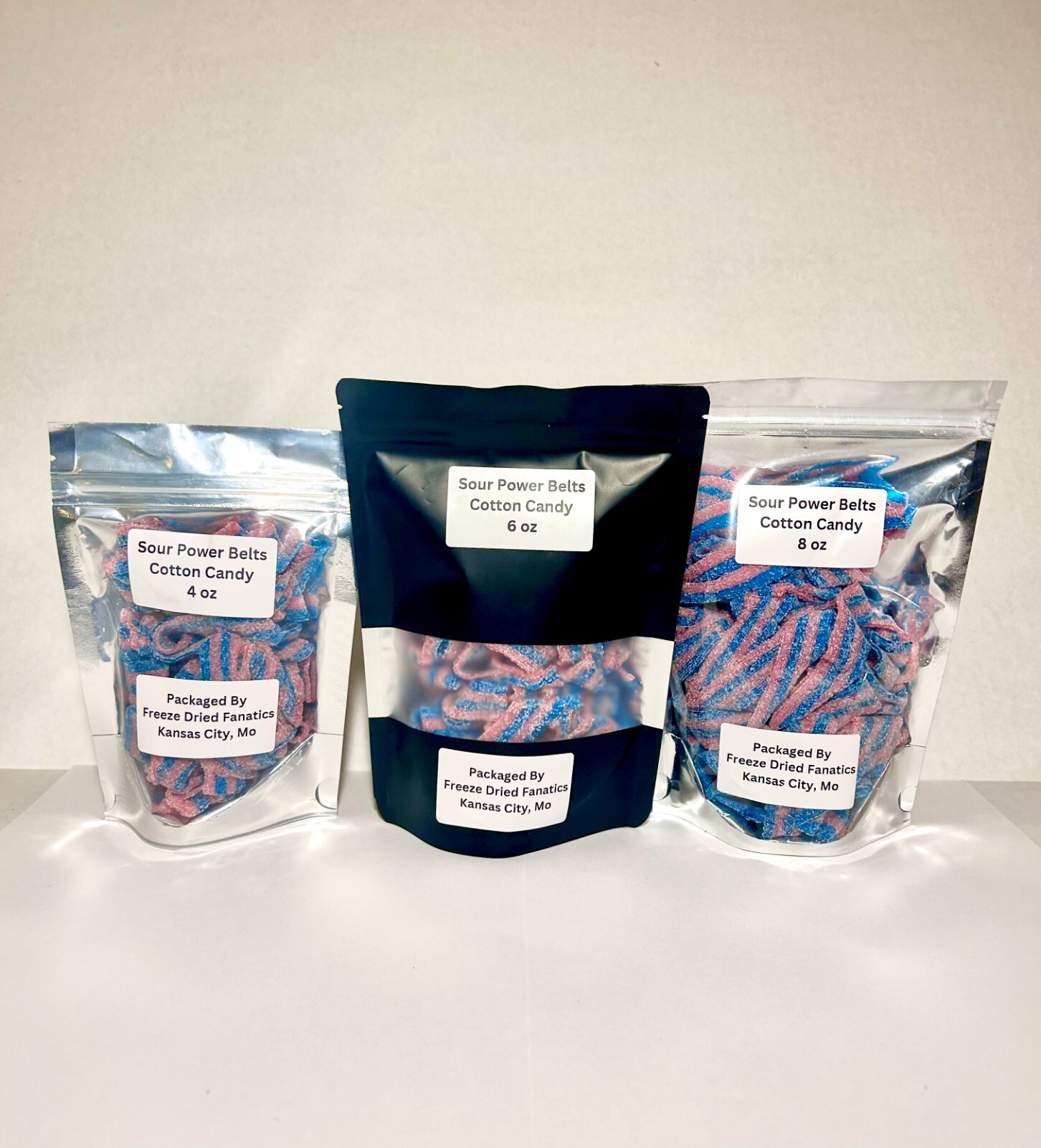 Sour Power Belts Candy Bulk *Cotton Candy Flavor* *Pick SIze* Packed Fresh Daily gallery