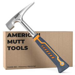 American Mutt Tools Brick Hammer – 20oz Masonry Hammer with Ergonomic Handle – S