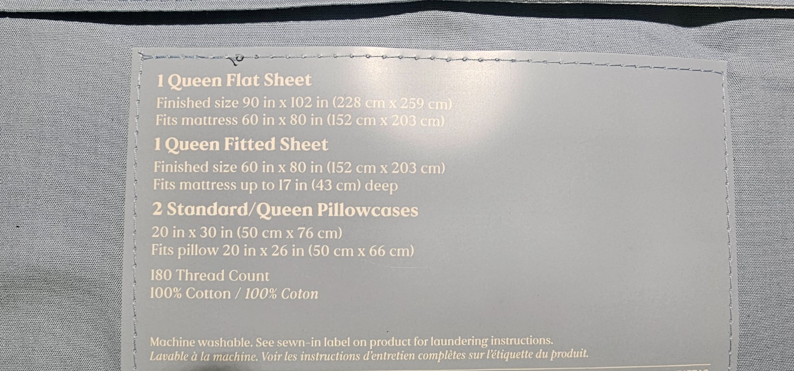 Nestwell Cool & Crisp Washed Cotton Percale Queen Sheet Set Blue gallery