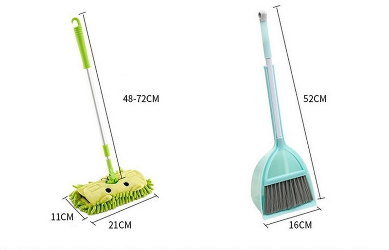 Mini Housekeeping Cleaning Tools For Children3pcs Include Mopbroomdustpan blue gallery