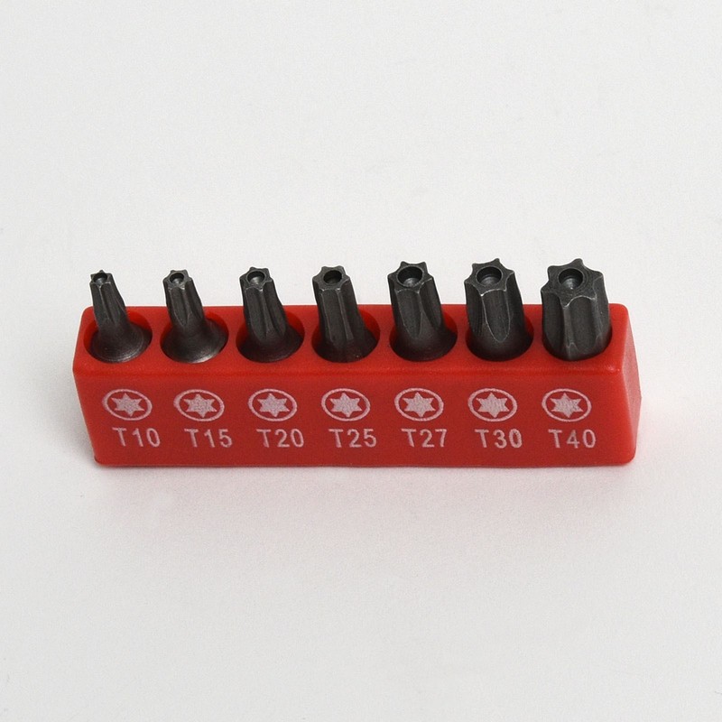 7pc. Security Torx Bit Set Tamper Proof T40 T30 T27 T25 T20 T15 T10 6 Point Star gallery