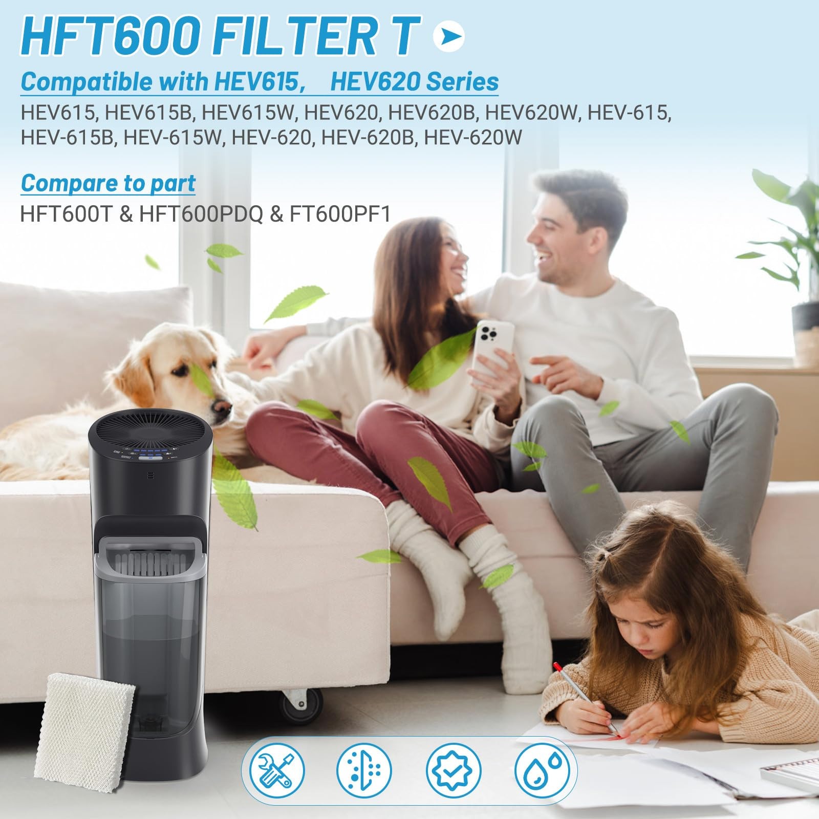6 Pack Humidifier Filters for Honeywell HEV615/HEV620, HFT600 Replacement Filter gallery
