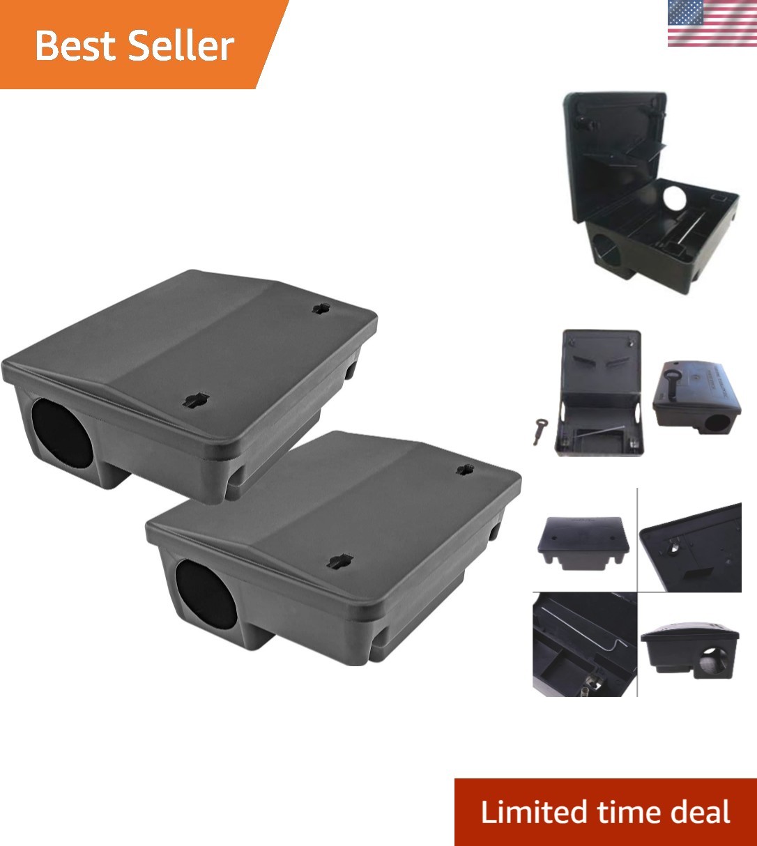 Rodent Control Boxes 2 Pack Child Pet Safe Mice Bait Stations Mouse Traps 2 Pack gallery