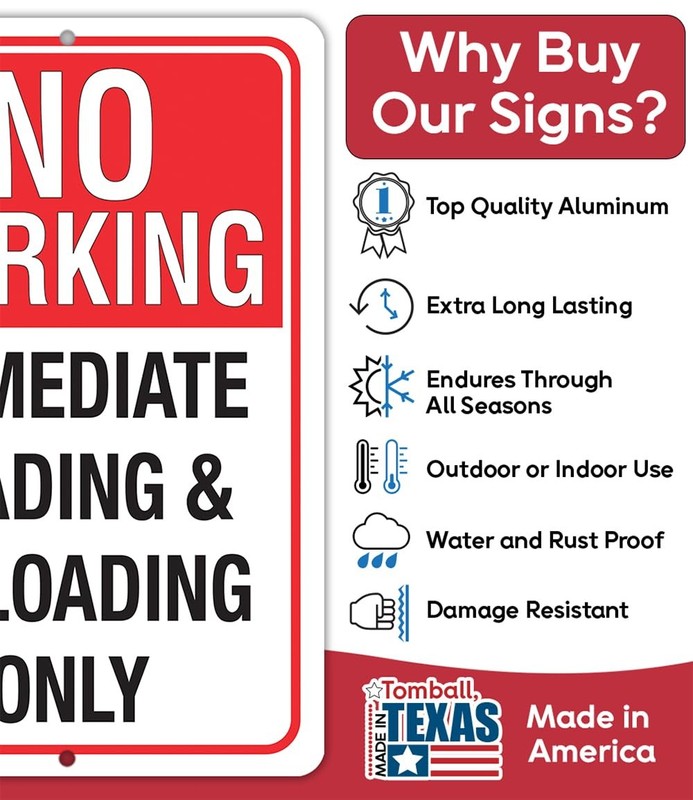 No Parking Loading & Unloading Metal Sign Business Drop Off Zone Wall Decor gallery