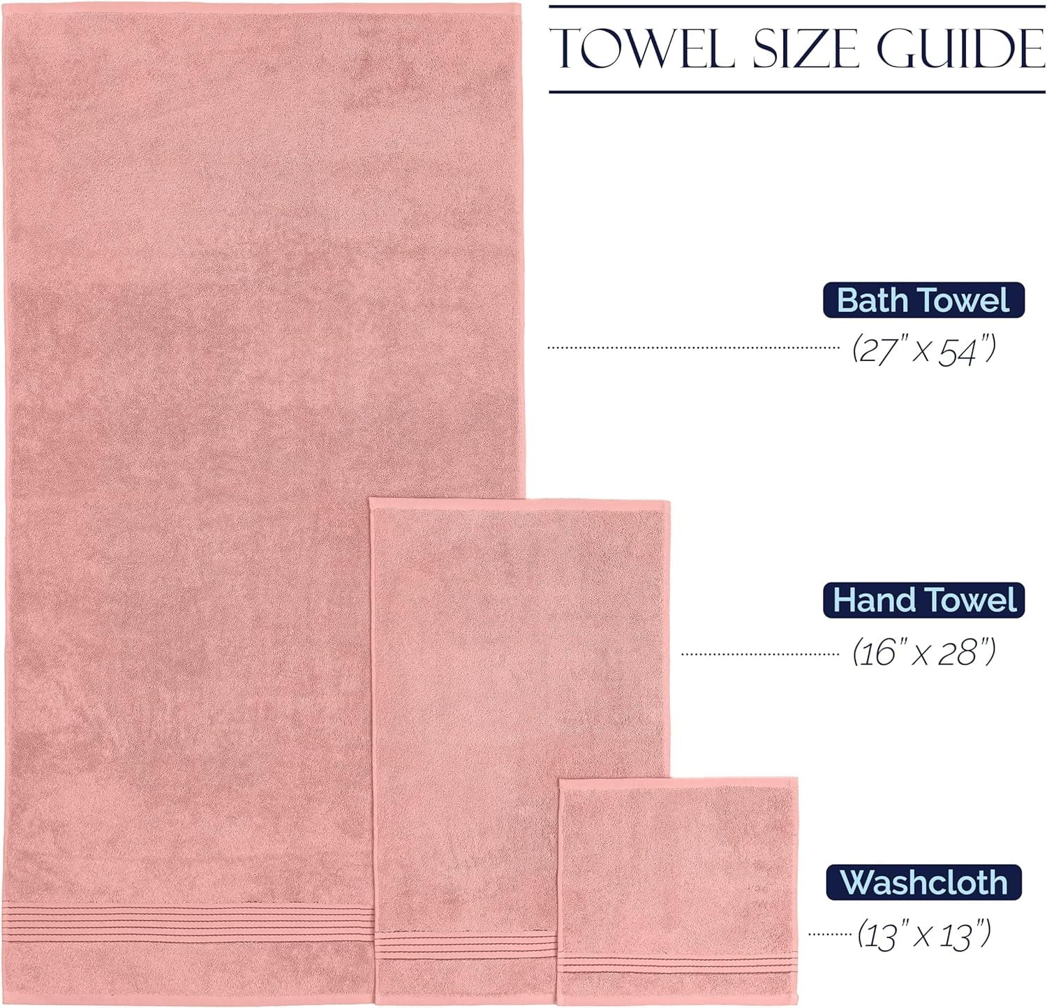 Solid Print 100% Turkish Cotton Towels & Washcloths Dusty Rose 6 Count gallery