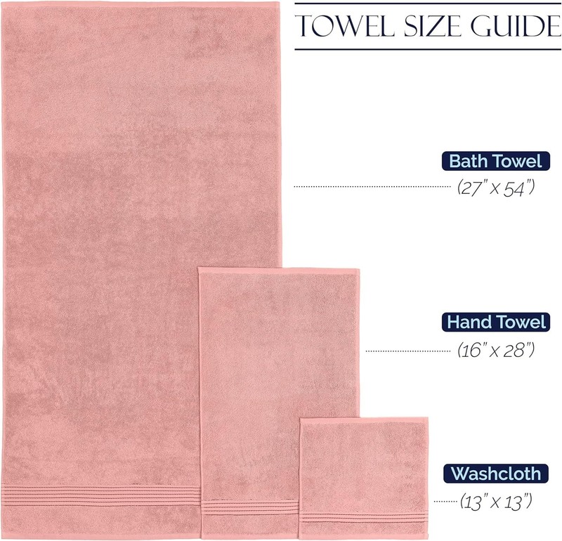 Solid Print 100% Turkish Cotton Towels & Washcloths Dusty Rose 6 Count gallery