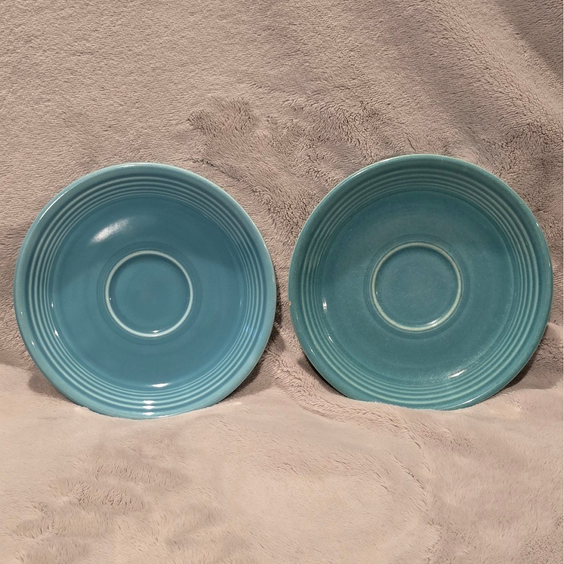 Vintage Fiestaware Turquoise Saucer Set of 2 Vintage Pottery gallery