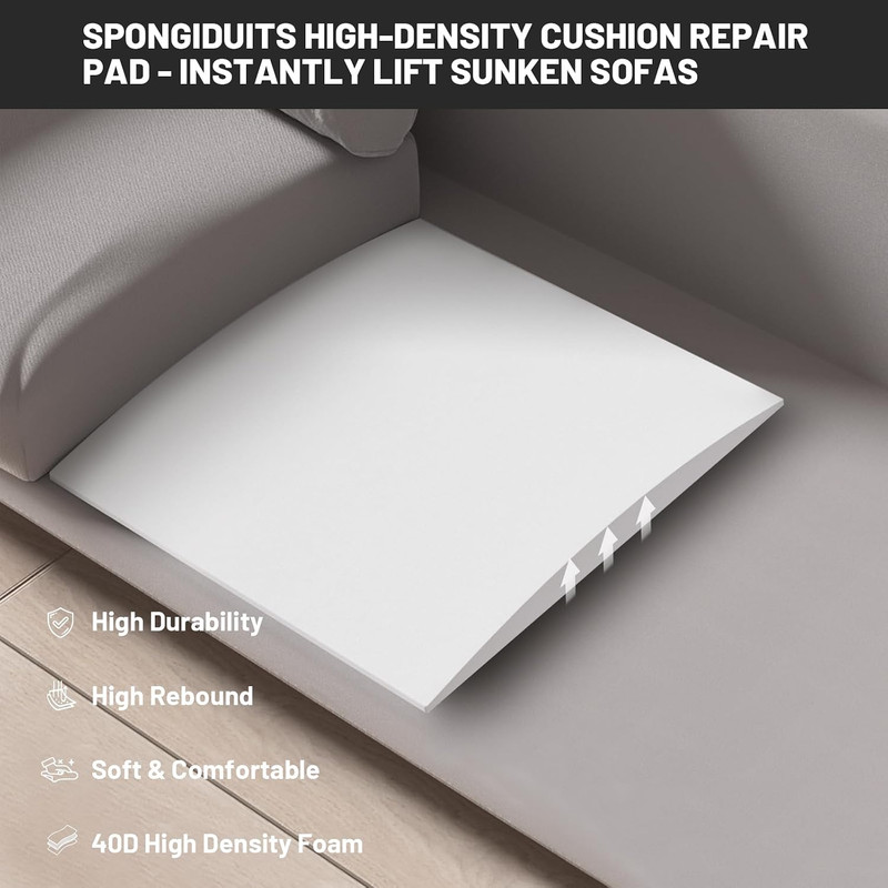 Couch Cushion Support for Sagging Seat, 20"x20"x2" 40D High Density Curved Fo... gallery