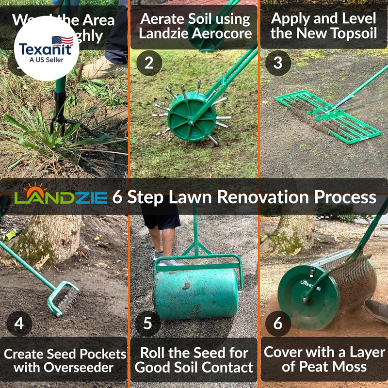 - the Original 24 Inch Compost and Peat Moss Spreader Roller - Top Soil, Sand, M gallery