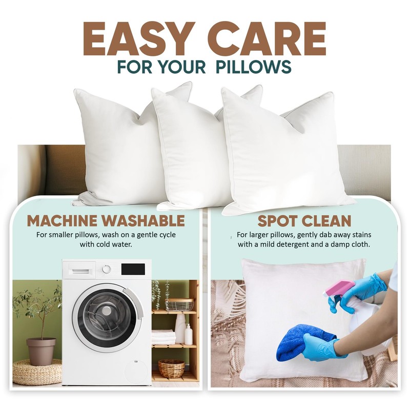 Synthetic Down Alternative Pillow Inserts for Shams - Comfy Pillows for Sleep... gallery