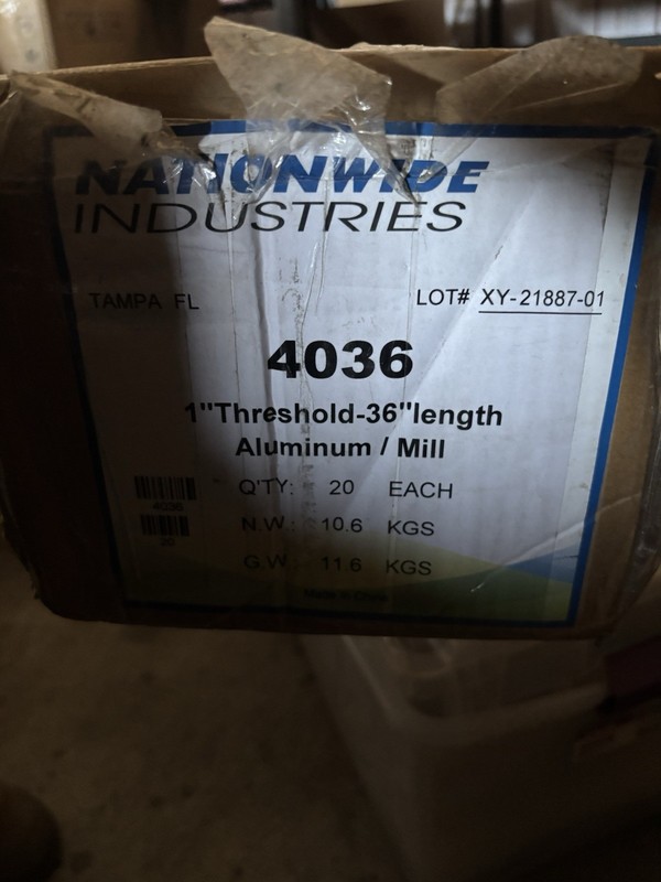 THRESHOLD 4036 1″ Threshold – 36″ Length gallery