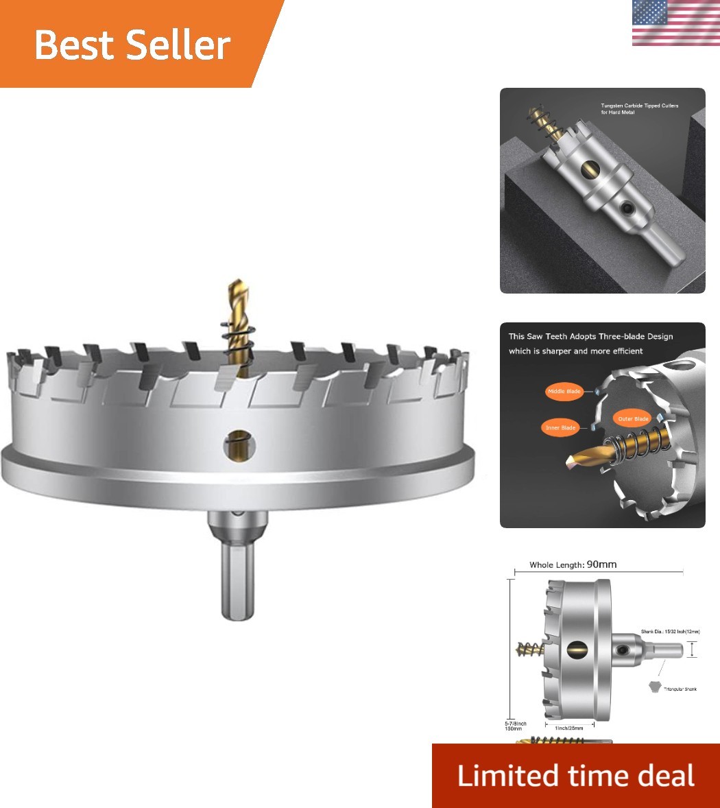Efficient 5-7/8 Inch Tungsten Carbide Tipped Hole Saw for Metal, Wood & More gallery