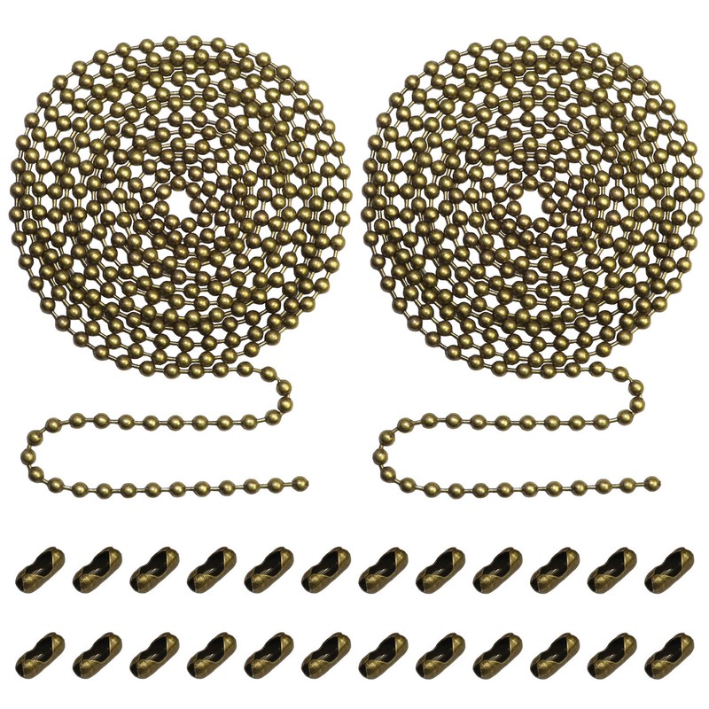 2pack Beaded Pull Chain Extension with Connector 10 Feet Beaded Roller Chain gallery