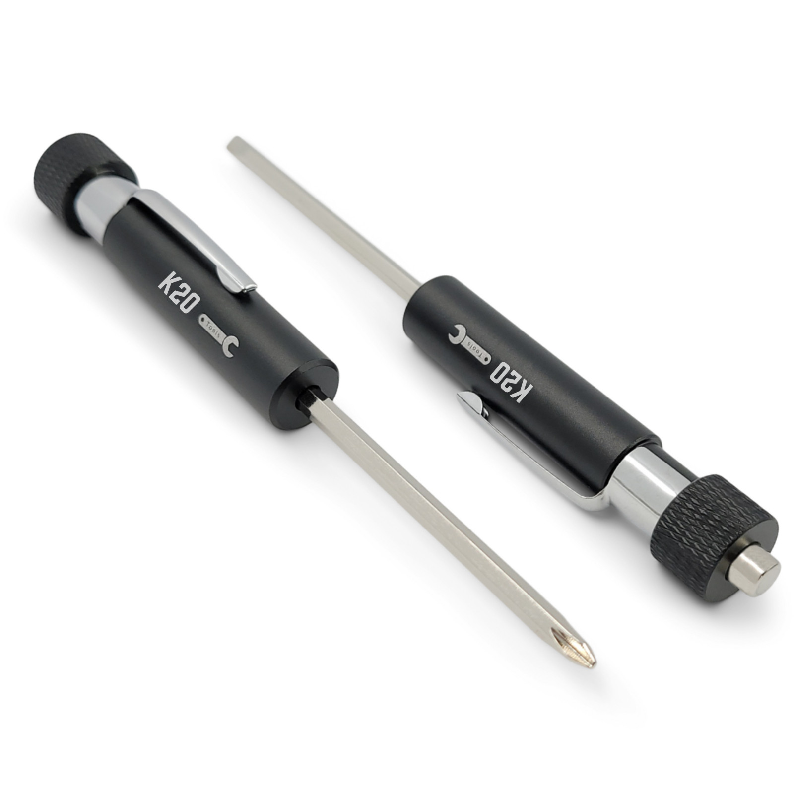 Pocket Screwdriver with Clip and Magnet - Phillips Slotted Flat - K20 TOOL'S gallery