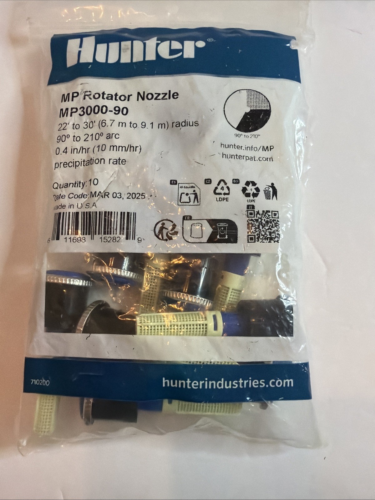 (QTY 10) Hunter MP3000-90 MP Rotator Series & Specialty Sprinkler Nozzle gallery