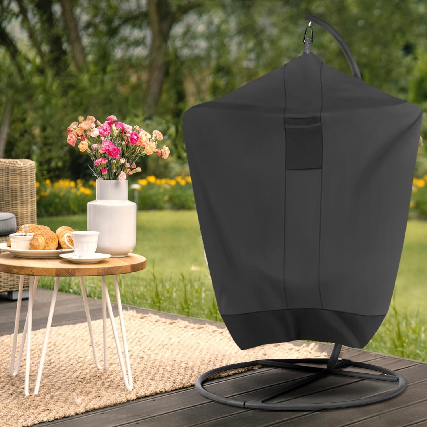 Hanging Hammock Chair Cover 46 Inch Outdoor Patio Hammock Swing Cover Waterproof gallery