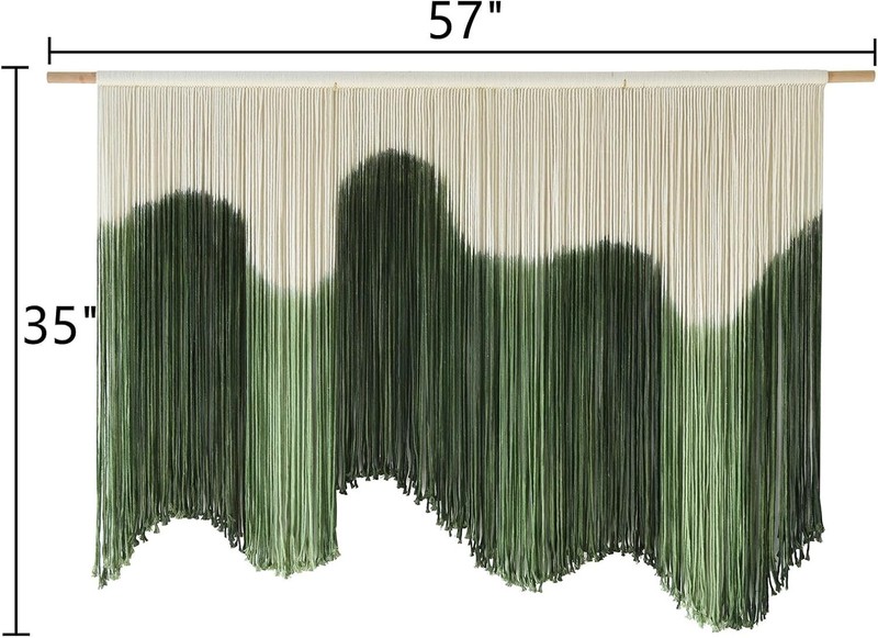Handcrafted 57"W x 39"L Macrame Wall Hanging - Bohemian Indoor Decoration gallery