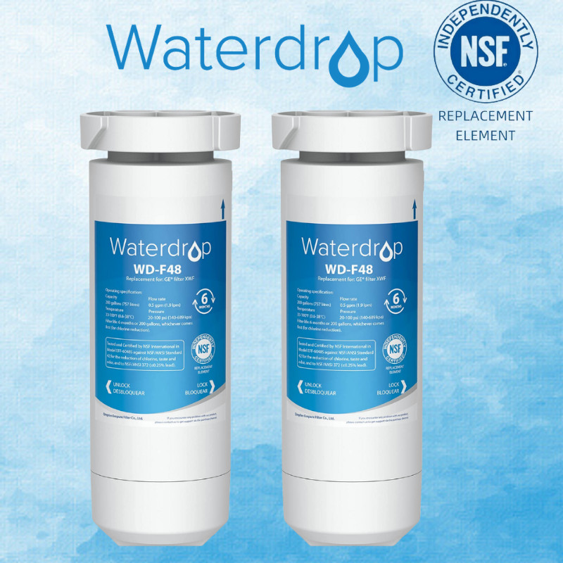 2 Packs Waterdrop XWF Refrigerator Water Filter, Replacement For GE® XWF. gallery