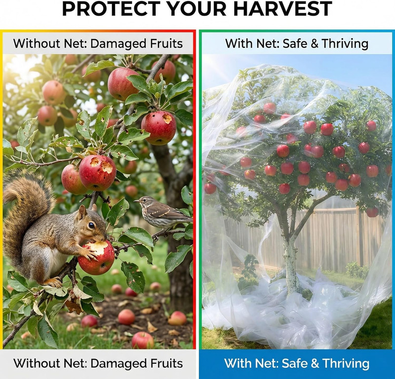 16X16Ft Extra Large Fruit Tree Netting Cover with Zipper & Drawstring, Garden Me gallery