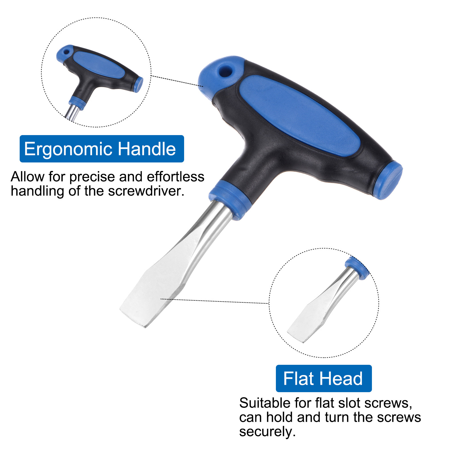 T Handle Flat Head Screwdriver 12mm Carbon Steel Plastic for Film Sets gallery