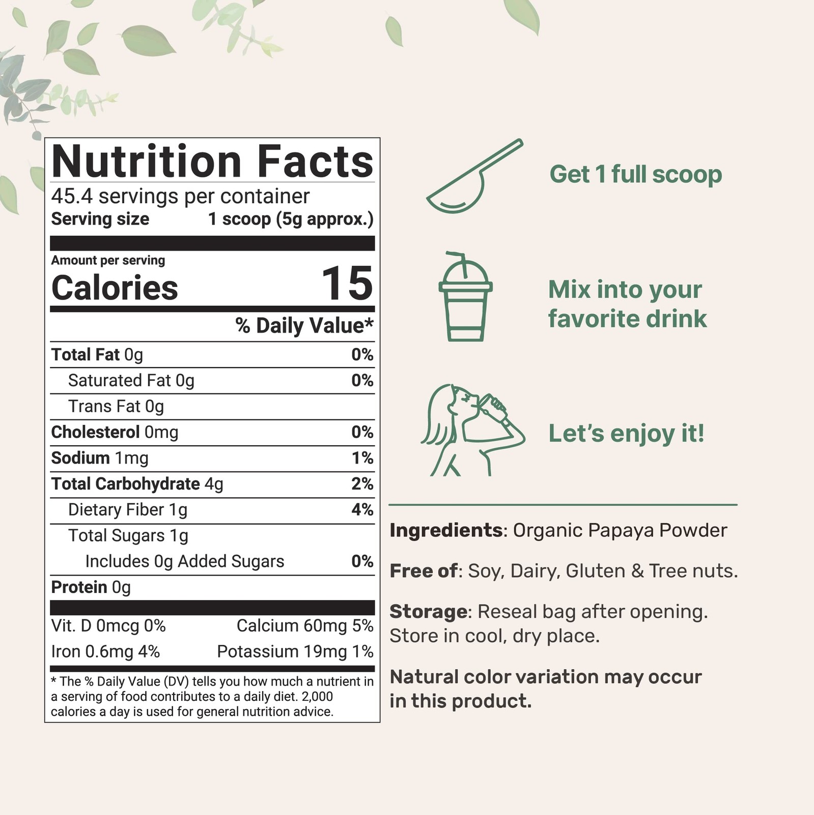 Micro Ingredients Organic Papaya Fruit Powder, 8 Ounce, 8 Ounce (Pack of 1) gallery