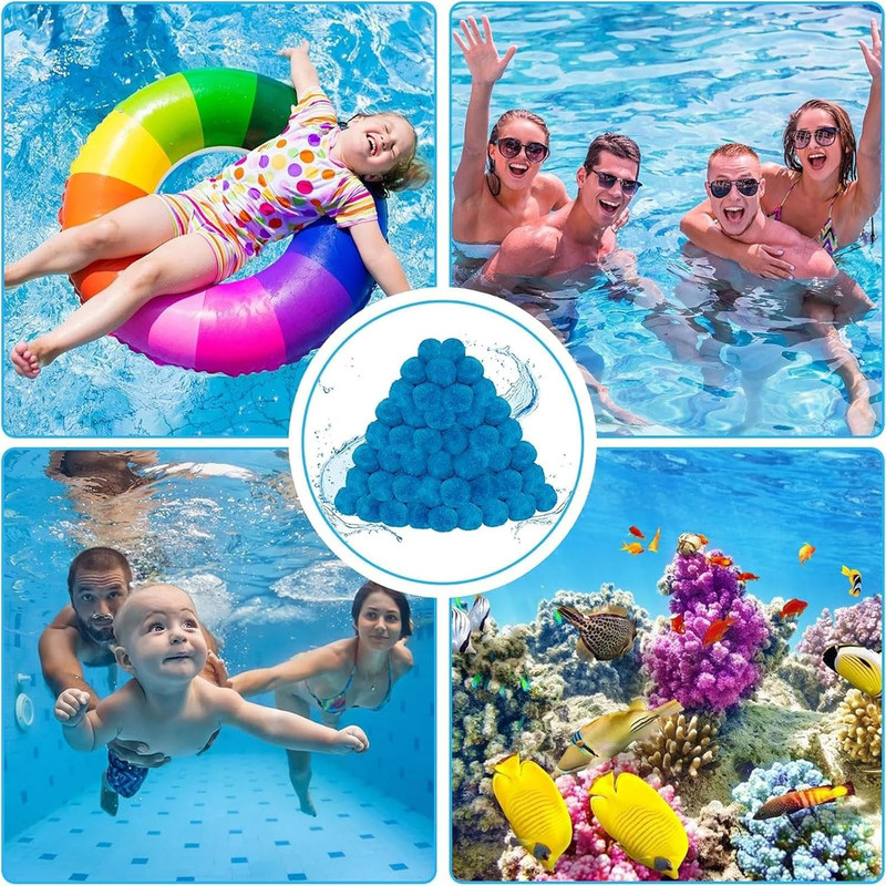 3 Lbs Pool Filter Balls for Sand Filter, Reusable Pool Fiber Filter Balls Replac gallery