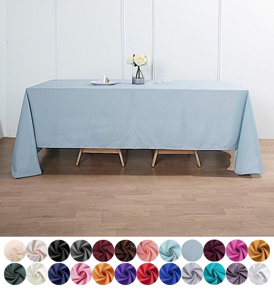 72x120" Polyester RECTANGULAR Tablecloth Wedding Table Linens Supplies Home gallery