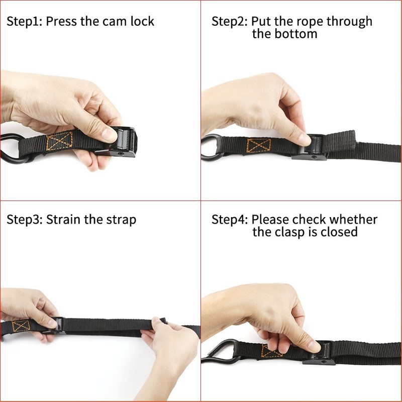 Lashing Straps with Buckles Adjustable Cam Buckle Tie Down Cinch Strap (1''x6') gallery
