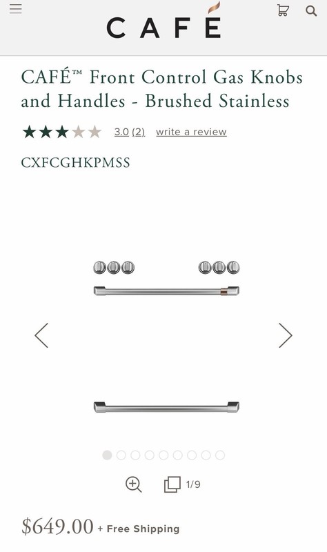 Café Front Control Gas Knobs and Handles Brushed Stainless Steel CXFCGHKPMSS OEM gallery