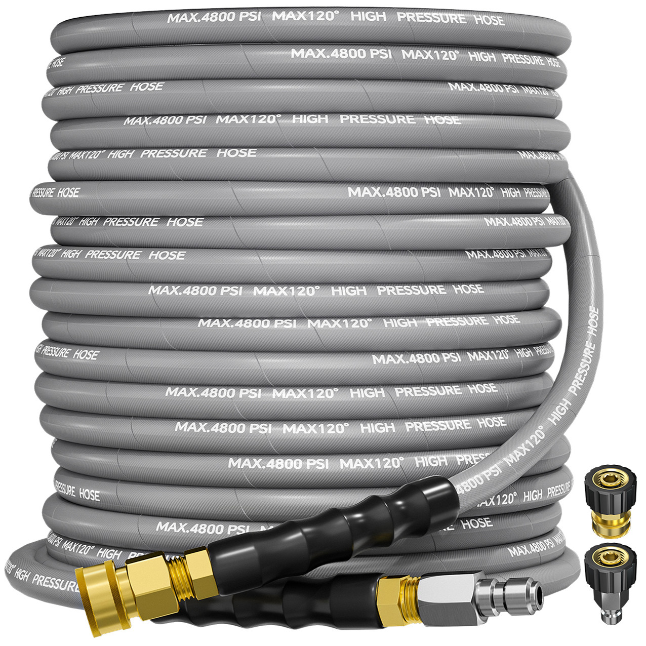 3/8" 4800PSI Pressure Washer Hose 100FT with Swivel Quick Connect Max 248°F gallery