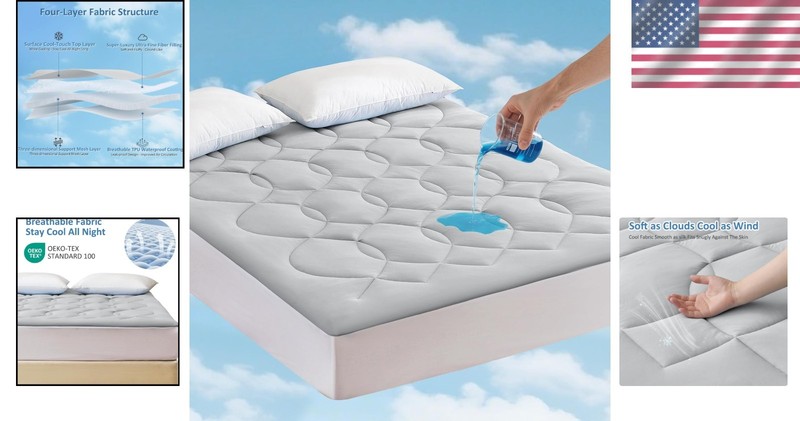 Soft Breathable Queen Size Cooling Mattress Topper - Perfect for Hot Sleepers gallery