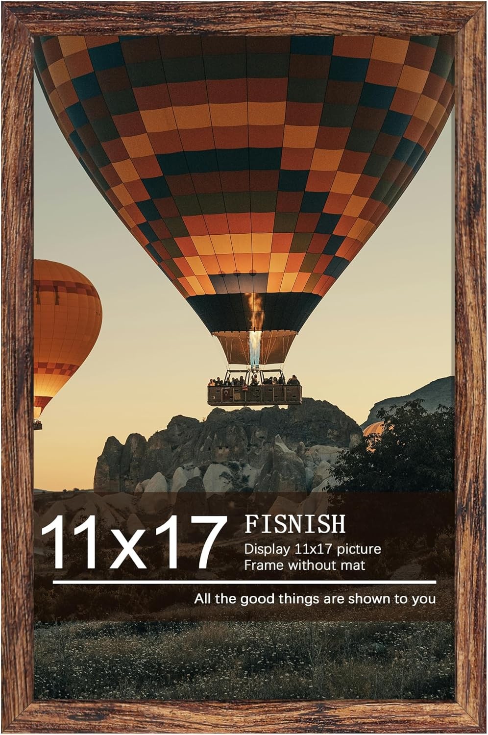 11X17 Picture Frame Brown, Classic Poster Frame for Horizontal or Vertical Wall gallery