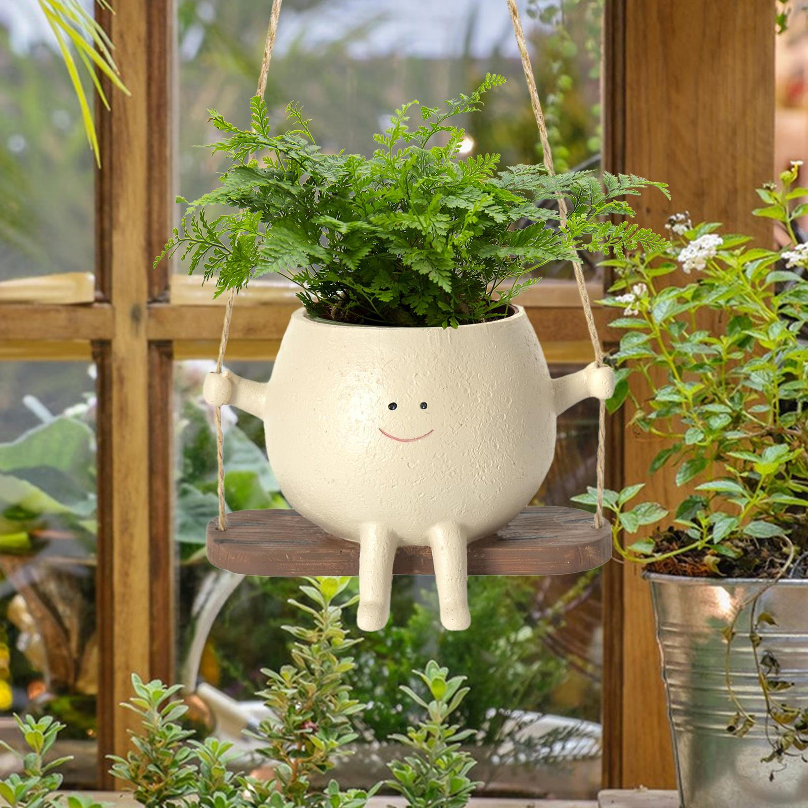 Cute Swing Planter Pot Hanging Succulent Flower Plants Pots Basket Garden Decor gallery
